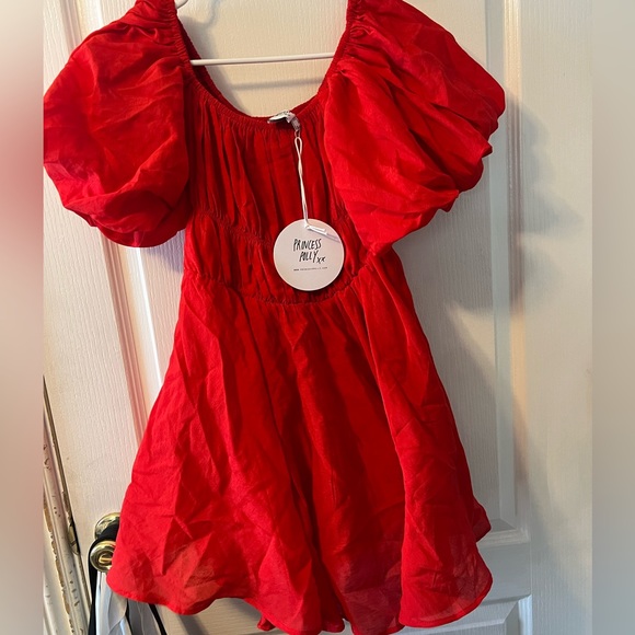PRINCESS POLLY Halton Mini dress red size Us 8 NEW WITH TAGS - Picture 2 of 7